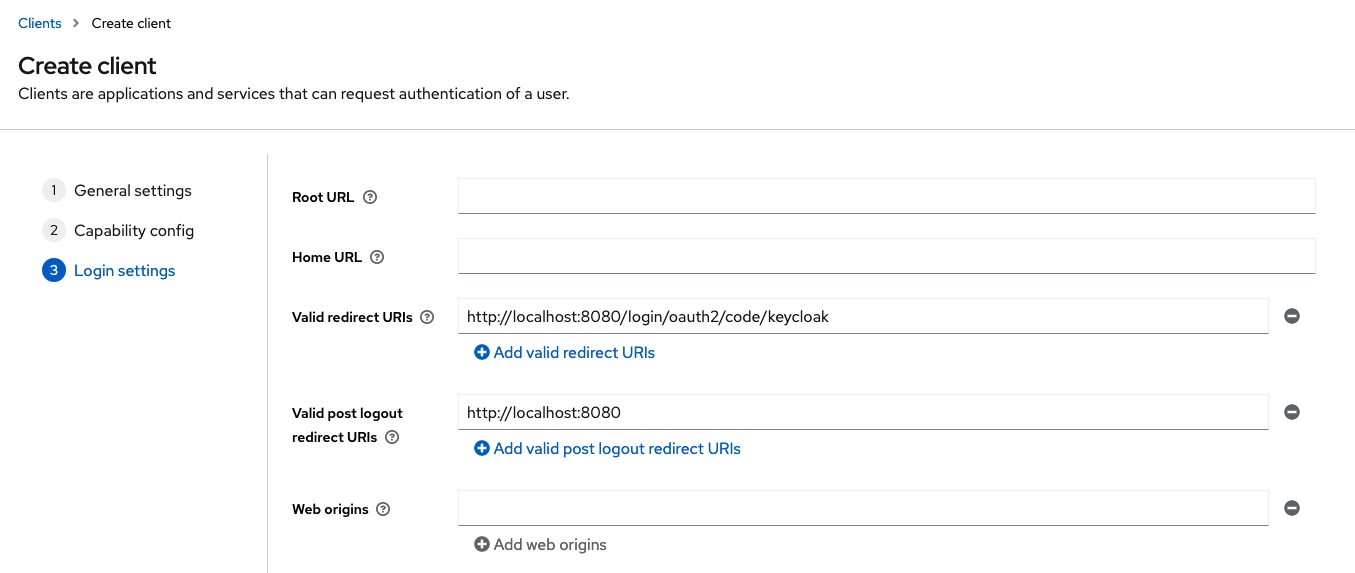 Keycloak - Client erstellen - Redirect